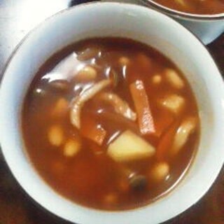 大豆たっぷりケチャップスープ